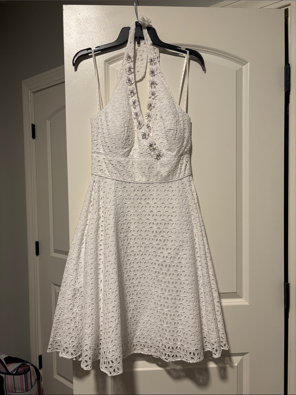 Lilly Pulitzer White Eyelet Halter Mini Dress